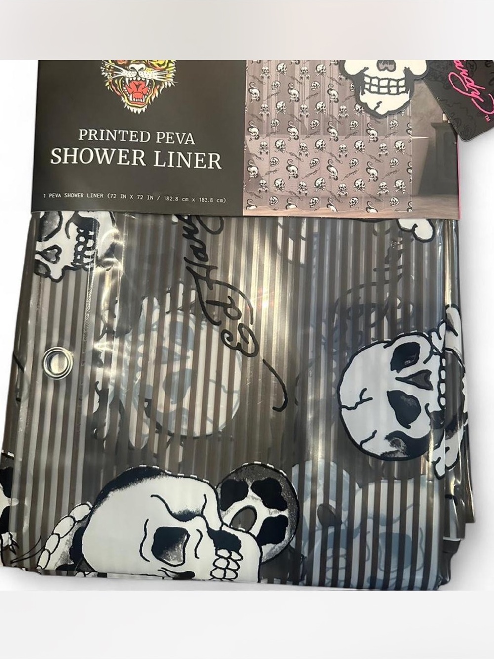 Ed Hardy Skull New Shower Liner